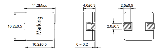 CSBA1040系列外观尺寸 电感