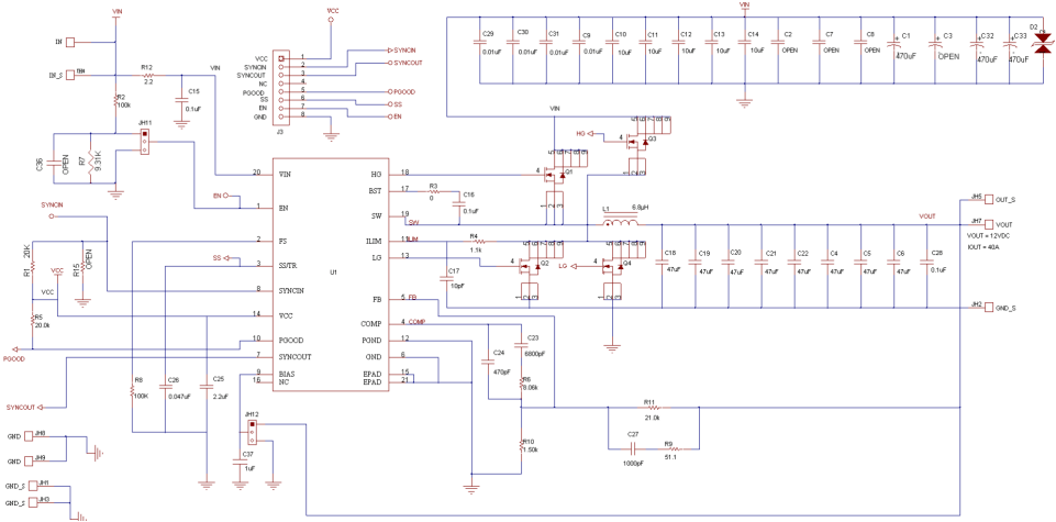 同步降压拓扑电路图 大电流电感